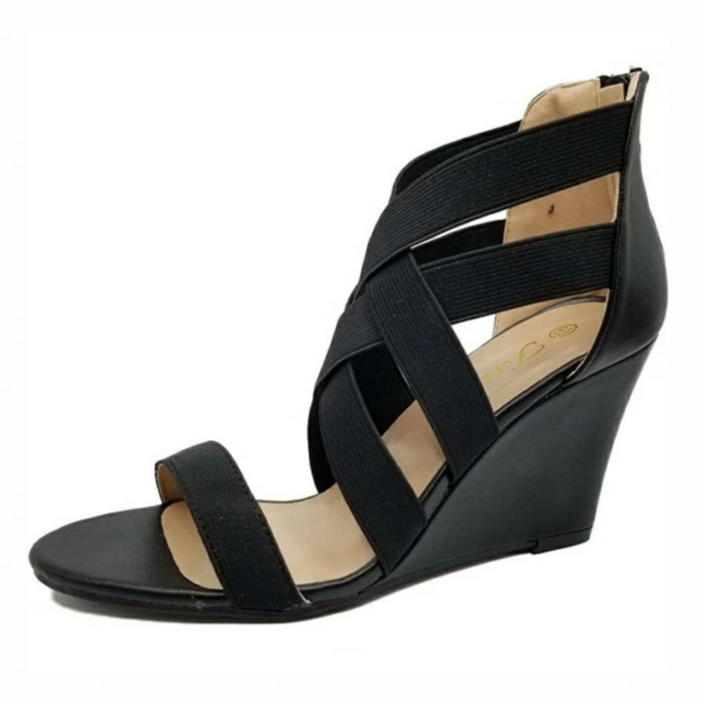 Black low wedges